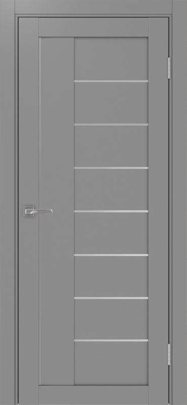 Дверь межкомнатная экошпон Турин 524АППSC.11 серый глухая (молдинг матовый хром)
