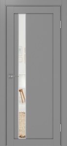 Дверь межкомнатная экошпон Турин 528АППSC.121 серый остеклённая (зеркало)
