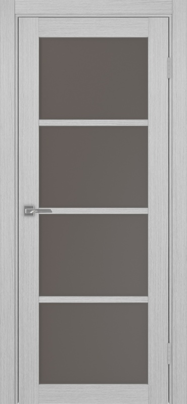 Дверь межкомнатная экошпон Турин 540.2222 серый дуб остеклённая (бронза)