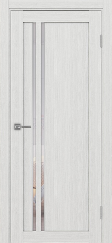 Дверь межкомнатная экошпон Турин 525АПСSC.121 ясень серебристый остеклённая (зеркало)