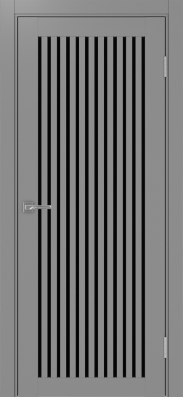 Дверь межкомнатная экошпон Турин 543.2 серый остеклённая (лакобель чёрный)