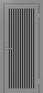 Дверь межкомнатная экошпон Турин 543.2 серый остеклённая (лакобель чёрный)
