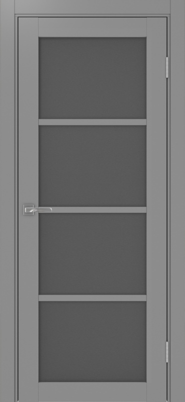 Дверь межкомнатная экошпон Турин 540.2222 серый остеклённая (графит)