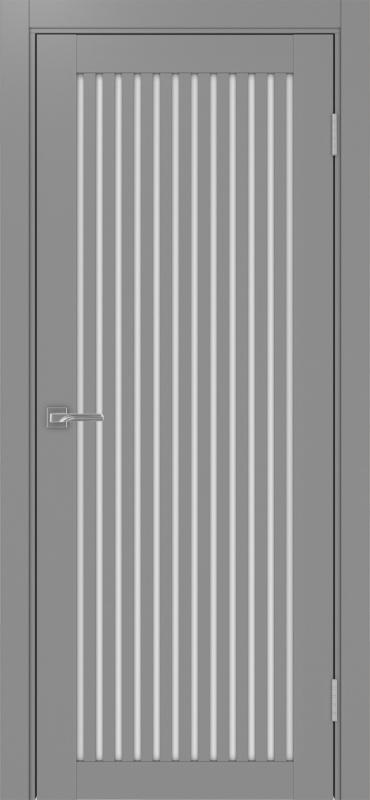 Дверь межкомнатная экошпон Турин 543.2 серый остеклённая (лакобель белый)