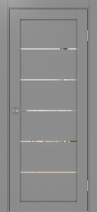 Дверь межкомнатная экошпон Турин 506.12 серый остеклённая (зеркало)