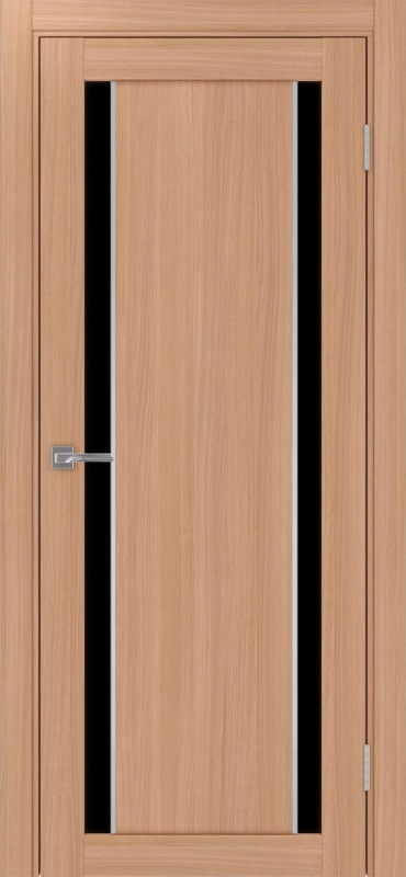 Дверь межкомнатная экошпон Турин 522АППSC.212 ясень тёмный остеклённая (лакобель чёрный)
