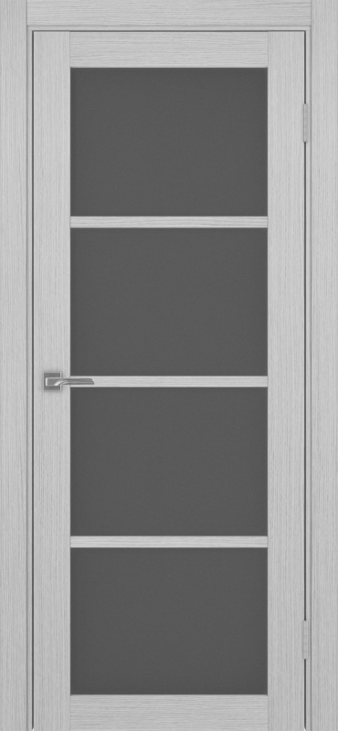 Дверь межкомнатная экошпон Турин 540.2222 серый дуб остеклённая (графит)