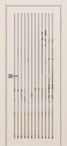Дверь межкомнатная экошпон Турин 543.2 ясень перламутровый остеклённая (зеркало)