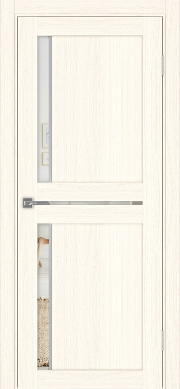 Дверь межкомнатная экошпон Турин 523АППSC.221 ясень светлый остеклённая (зеркало)