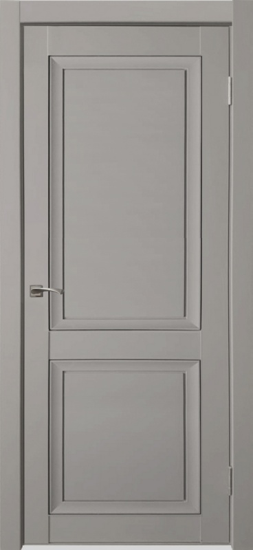 Дверь межкомнатная экошпон soft-touch Деканто ПДГ-1 бархат серый (вставка чёрная) глухая