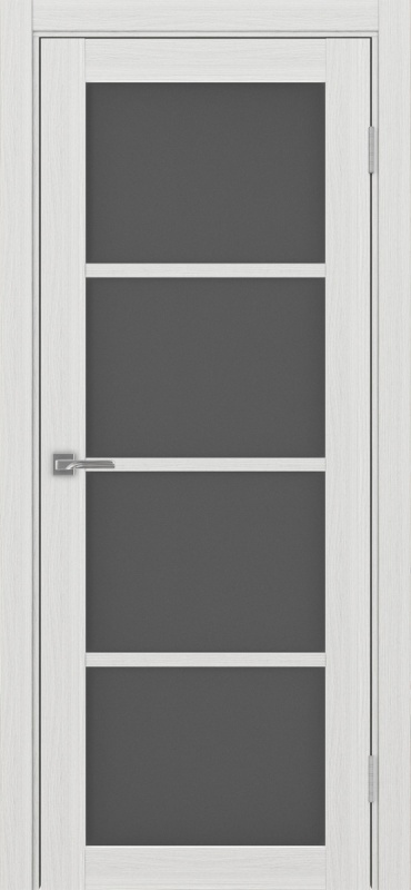 Дверь межкомнатная экошпон Турин 540.2222 ясень серебристый остеклённая (графит)