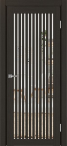 Дверь межкомнатная экошпон Турин 543.2 венге остеклённая (зеркало)