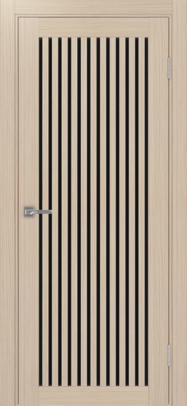 Дверь межкомнатная экошпон Турин 543.2 белёный дуб остеклённая (лакобель чёрный)