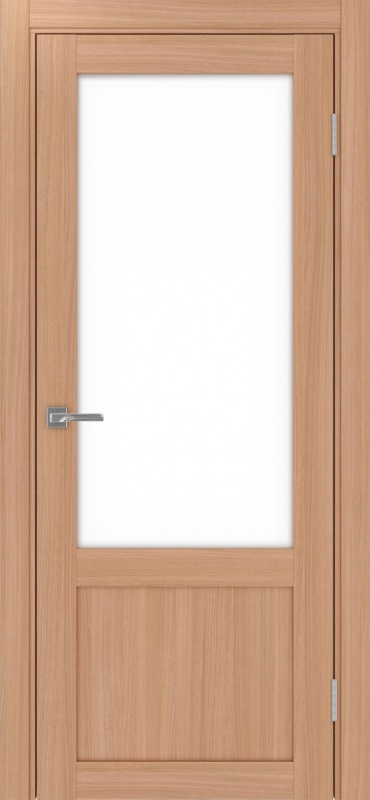 Дверь межкомнатная экошпон Турин 540ПФ.21 ясень тёмный остеклённая (лакобель белый)