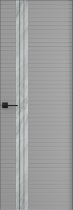 Дверь скрытого монтажа Фьюче-7 прямого открывания (на себя) ПВХ/ПВХ-шпон софт Серый (А) / Сланец мун 2539 (В) глухая (заводская врезка под скрытые петли и магнитный механизм)