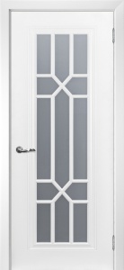 Дверь межкомнатная крашенная Смальта-103 эмаль сапфир остеклённая (сатинат с решеткой)