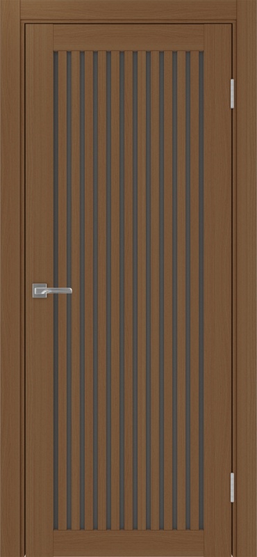 Дверь межкомнатная экошпон Турин 543.2 орех остеклённая (графит)