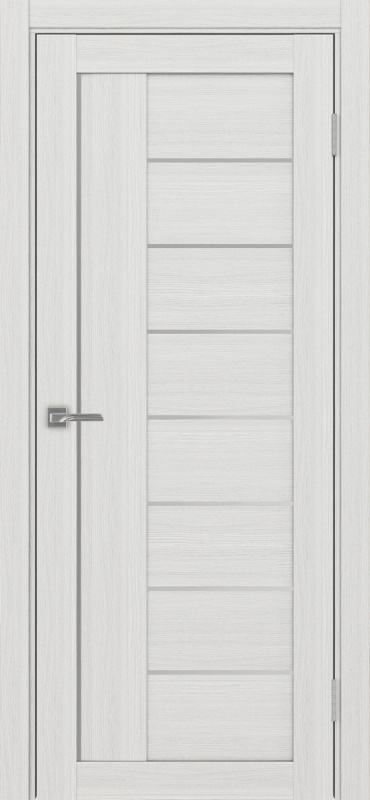 Дверь межкомнатная экошпон Турин 524АППSC.11 ясень серебристый глухая (молдинг матовый хром)