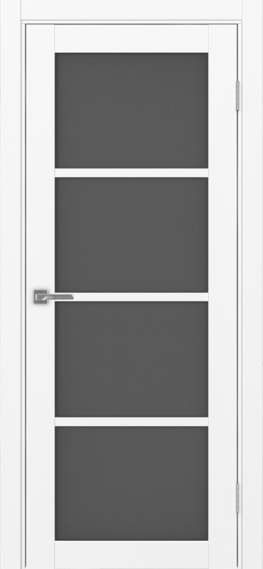 Дверь межкомнатная экошпон Турин 540.2222 белый снежный остеклённая (графит)