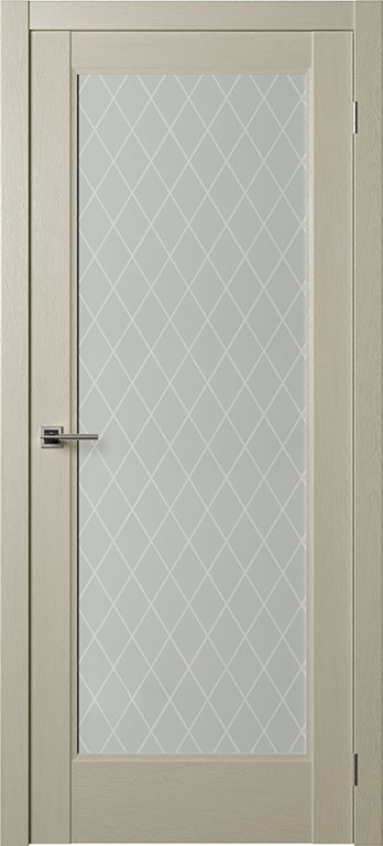 Дверь межкомнатная экошпон Нова-2 серена керамик остеклённая (сатинат белый с рисунком) (с врезкой под механизм МС96 или Р96)