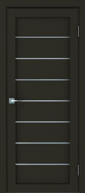 Дверь межкомнатная экошпон м.10005 каштан остеклённая (сатинат белый)