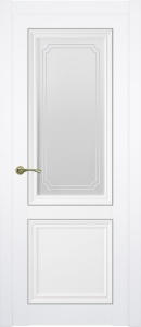 Дверь межкомнатная экошпон Прадо м.602 аляска (вставка золото) остеклённая