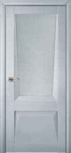 Дверь межкомнатная экошпон soft-touch Перфекто м.106 бархат светло-серый остеклённая (лакобель светло-серый)