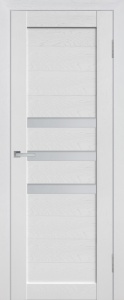 Дверь межкомнатная ПВХ LE-3 слим белый сс5005 остекленная (сатинат светлый)