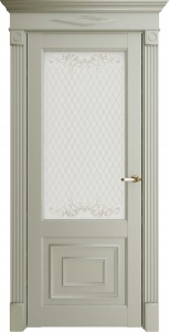 Дверь межкомнатная экошпон м.62002 серена светло-серый остеклённая (стекло с наливным витражом)