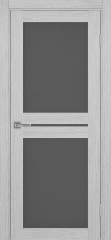 Дверь межкомнатная экошпон Турин 520.222 серый дуб остеклённая (графит)