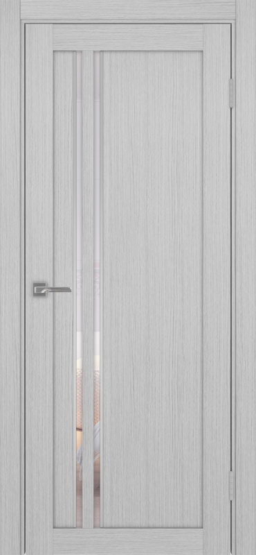 Дверь межкомнатная экошпон Турин 525АПСSC.121 серый дуб остеклённая (зеркало)