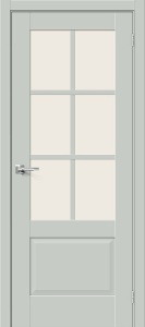 Дверь межкомнатная из эмалита «Прима-13.0.1» Grey Matt остеклённая (Magic Fog)