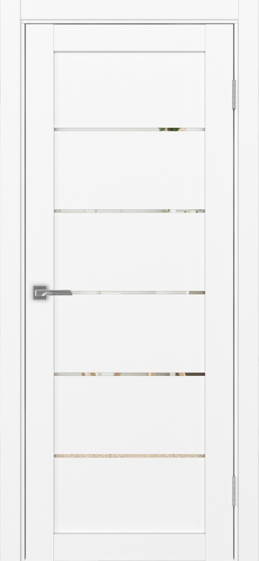 Дверь межкомнатная экошпон Турин 506.12 белый снежный остеклённая (зеркало)