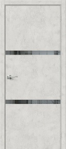 Дверь межкомнатная из экошпона «Браво-2.55» Look Art остекление Mirox Grey