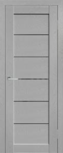 Дверь межкомнатная ПВХ LE-5 слим серый сс5011 остекленная (зеркало графит)