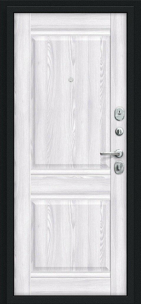 Входная металлическая дверь Некст Kale букле черное / Riviera Ice