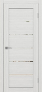 Дверь межкомнатная экошпон Турин 506.12 ясень серебристый остеклённая (зеркало)