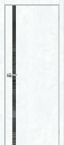 Дверь межкомнатная из экошпона «Браво-1.55» Snow Art остекление Mirox Grey