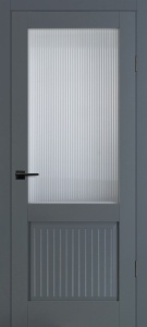 Дверь межкомнатная экошпон (полипропилен) PSC-57 графит остекленная (Moru OptiWhite)
