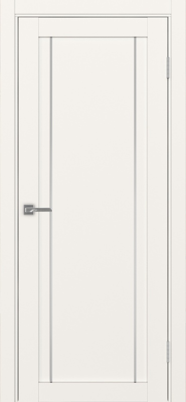 Дверь межкомнатная экошпон Турин 522АППSC.111 бежевый глухая (молдинг матовый хром)
