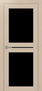 Дверь межкомнатная экошпон Турин 520.222 белёный дуб остеклённая (лакобель чёрный)