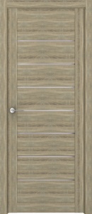 Дверь межкомнатная из экошпона м.10005 дуб европейский остекление сатинат белый