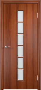 Дверь межкомнатная финиш-плёнка с-12(о) итальянский орех остеклённая (сатинат белый)