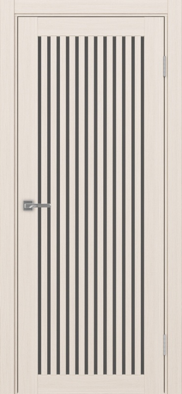 Дверь межкомнатная экошпон Турин 543.2 ясень перламутровый остеклённая (графит)