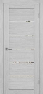 Дверь межкомнатная экошпон Турин 506.12 серый дуб остеклённая (зеркало)