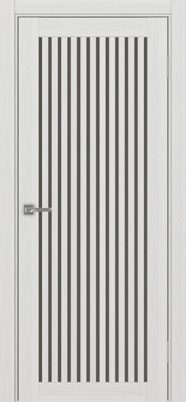 Дверь межкомнатная экошпон Турин 543.2 ясень серебристый остеклённая (бронза)