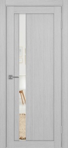 Дверь межкомнатная экошпон Турин 528АППSC.121 серый дуб остеклённая (зеркало)