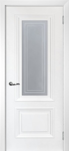 Дверь межкомнатная крашенная Смальта-102 эмаль сапфир остеклённая (сатинат УФ печать)