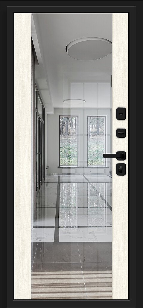 Входная металлическая дверь Лайнер-3 Total Black / Nordic Oak