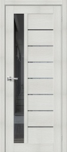 Дверь межкомнатная из экошпона «Браво-27» Bianco Veralinga остекление Mirox Grey